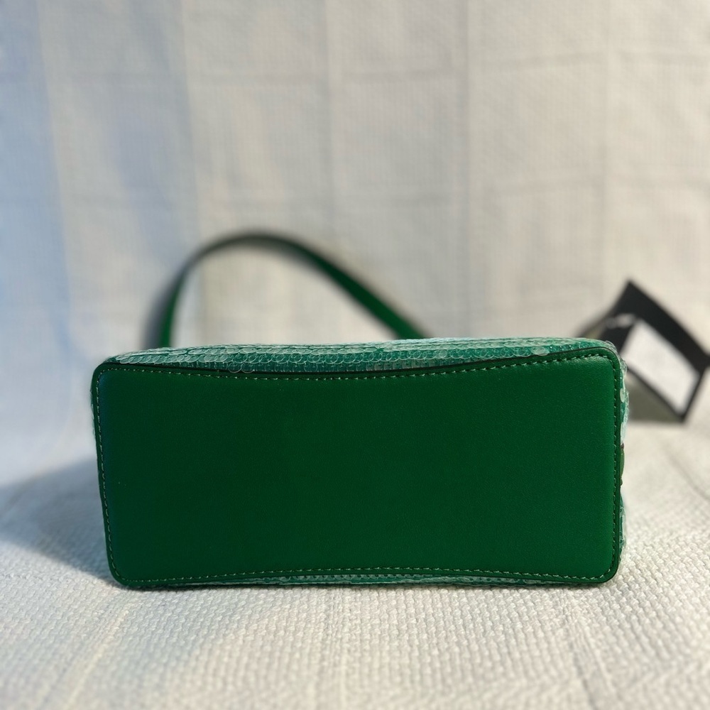 Kate Spade Green Striped Sequined Clutch/Wristlet - Picture 3 of 9